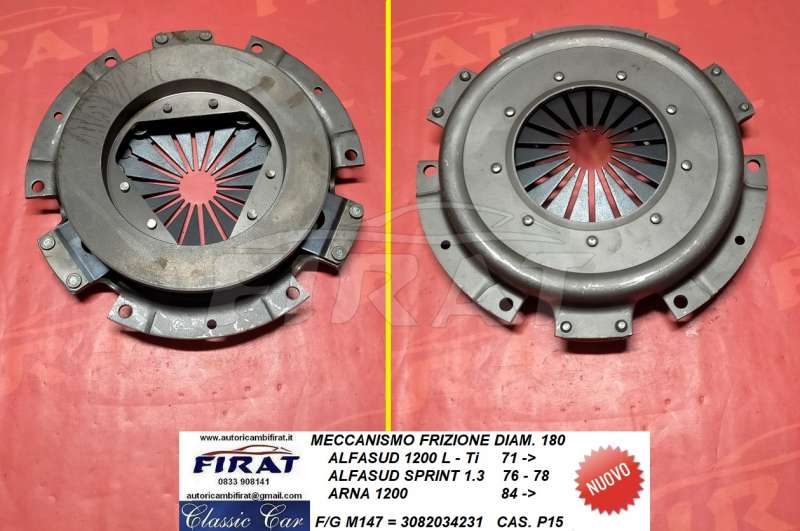 MECCANISMO FRIZIONE ALFASUD 1200 DIAM. 180 (M147) - Clicca l'immagine per chiudere